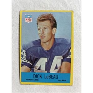 Dick Lebeau #66 1967 Philadelphia Gum NFL Football Card Lions HOF